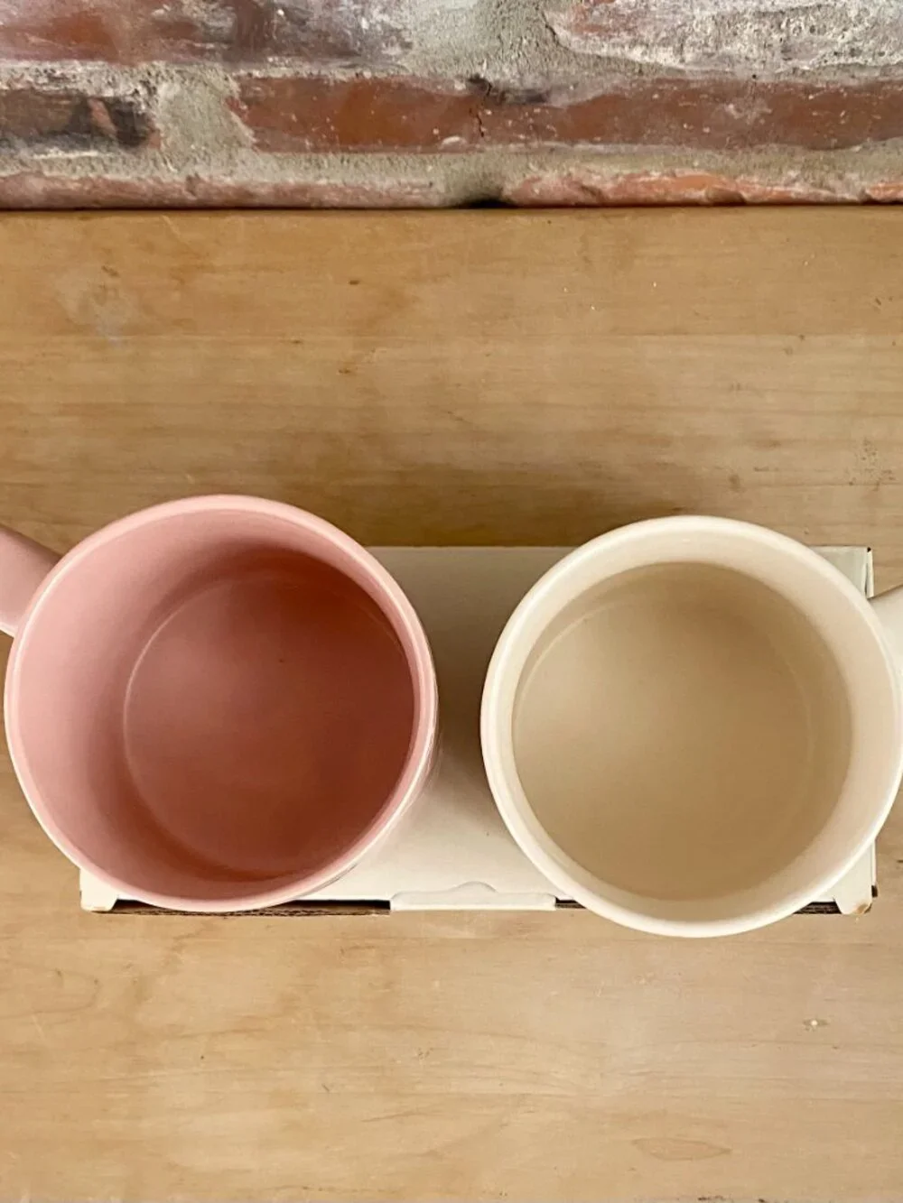 Whitney Kerney: Set of 2 Mugs, Ivory and Pink, Brand New in Original Packaging.